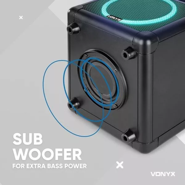 Retourdeal vonyx sbs55b karaokeset met 2 microfoons bluetooth en 6