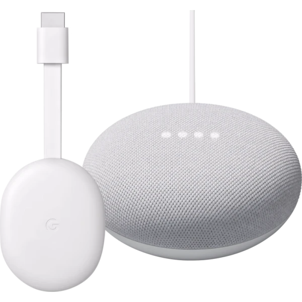 Google chromecast 4k met google tv google nest mini wit