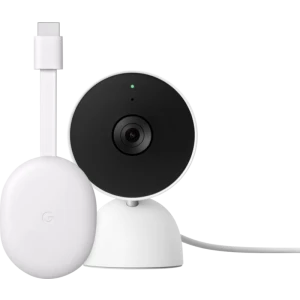 Google Chromecast HD met Google TV + Google Nest Cam Indoor