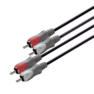 Scanpart RCA kabel – 2xtulp naar 2xtulp 1,5m Luidspreker kabel Zwart