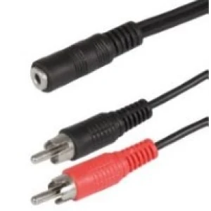 Scanpart audio adapterkabel 3.5mm – 2xRCA 0,2m Zwart Mini jack kabel