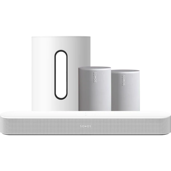 Sonos Beam Gen2 Wit 2x Era 100 Wit Sub Mini Wit