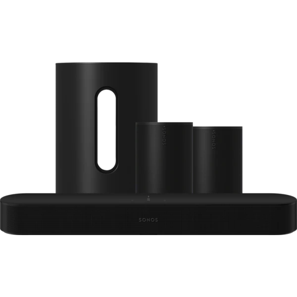 Sonos Beam Zwart 2x Era 100 Zwart Sub Mini Zwart