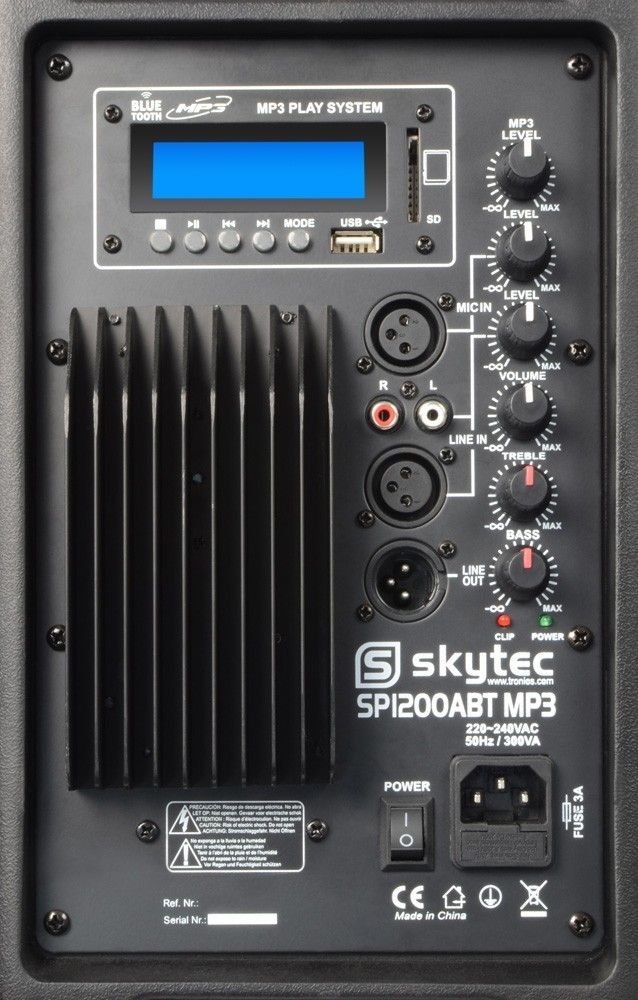 Skytec spbt1200a actieve speaker 600 watt met bluetooth en usbmp3 7