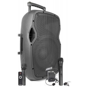 Vonyx AP1200PA Mobiele bluetooth luidspreker met 3 microfoons