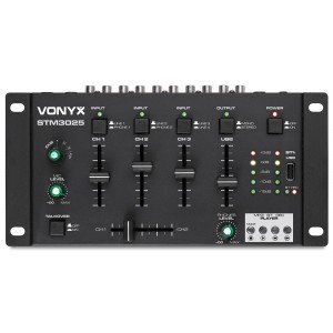 Vonyx STM3025B mixer 4-kanaals met Bluetooth en USB mp3 speler