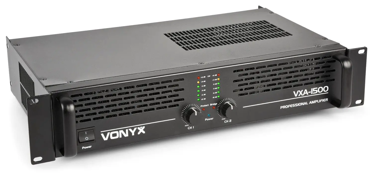 Vonyx vxa-1500 pa versterker 2x 750w met brugschakeling