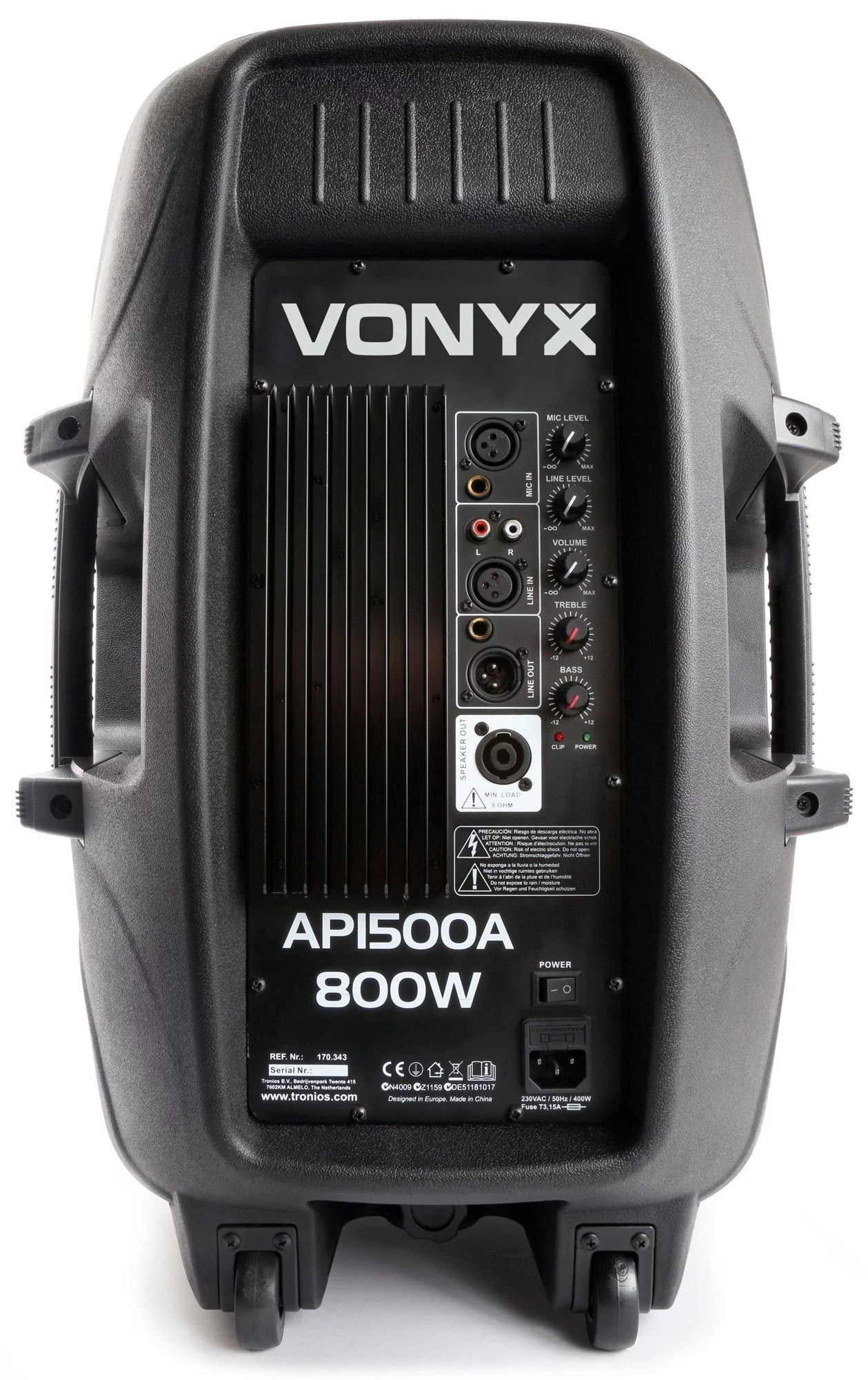 Vonyx geluidsinstallatie met twee 15 speakers 1600w 6