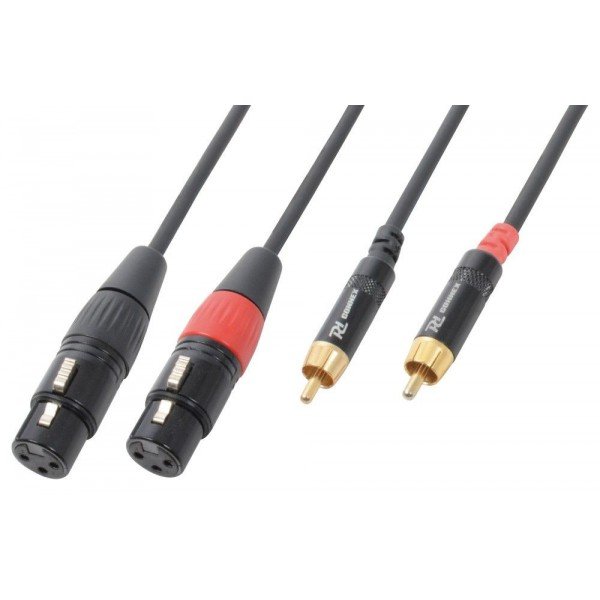 Pd connex kabel 2x xlr female - 2x rca male 3m