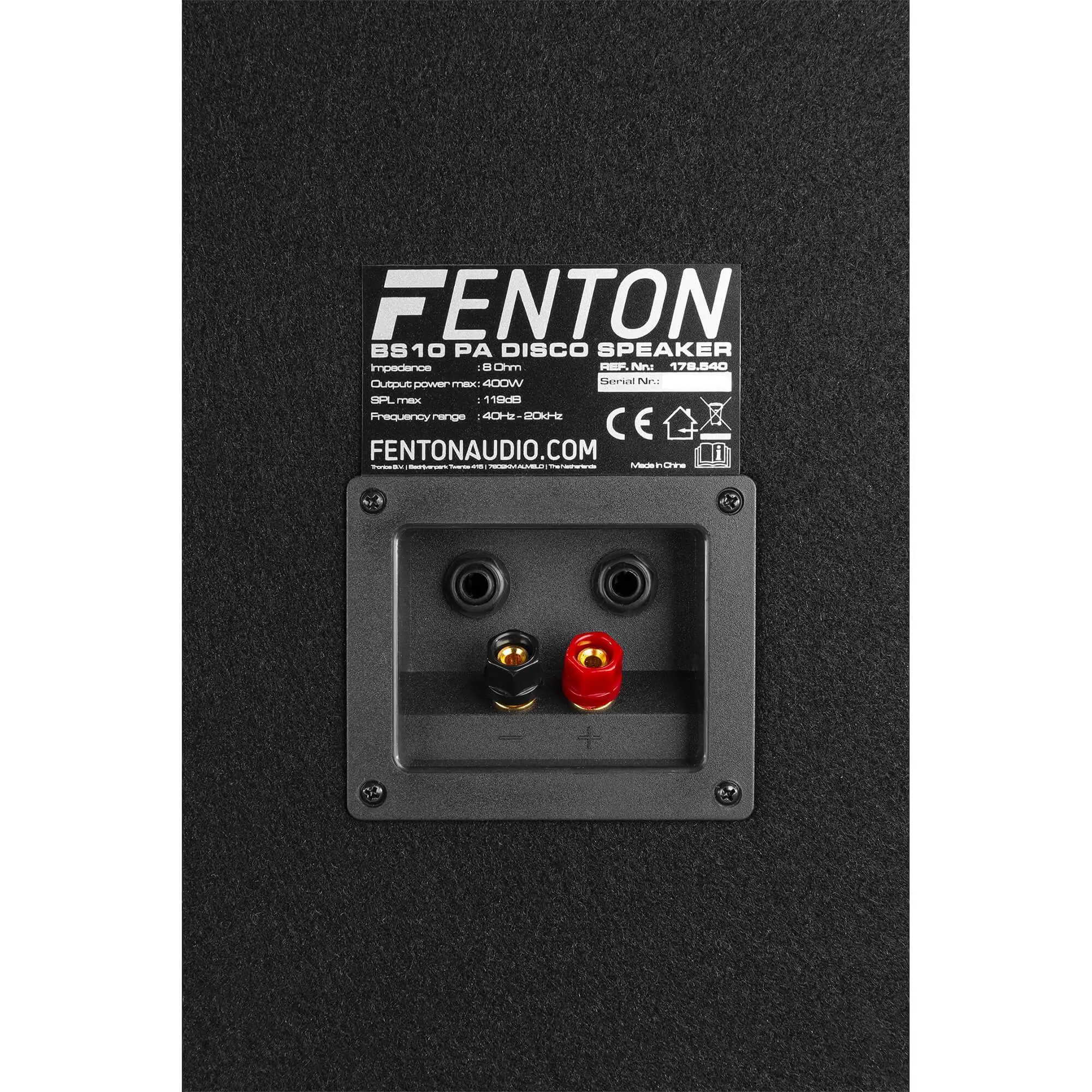 Fenton bs10 speakerset 800w met led disco verlichting 7