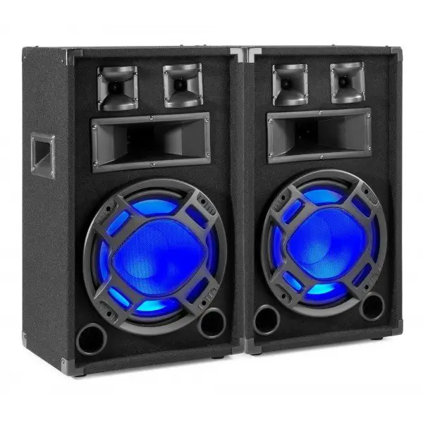 Fenton bs12 speakerset 1200w met led disco verlichting