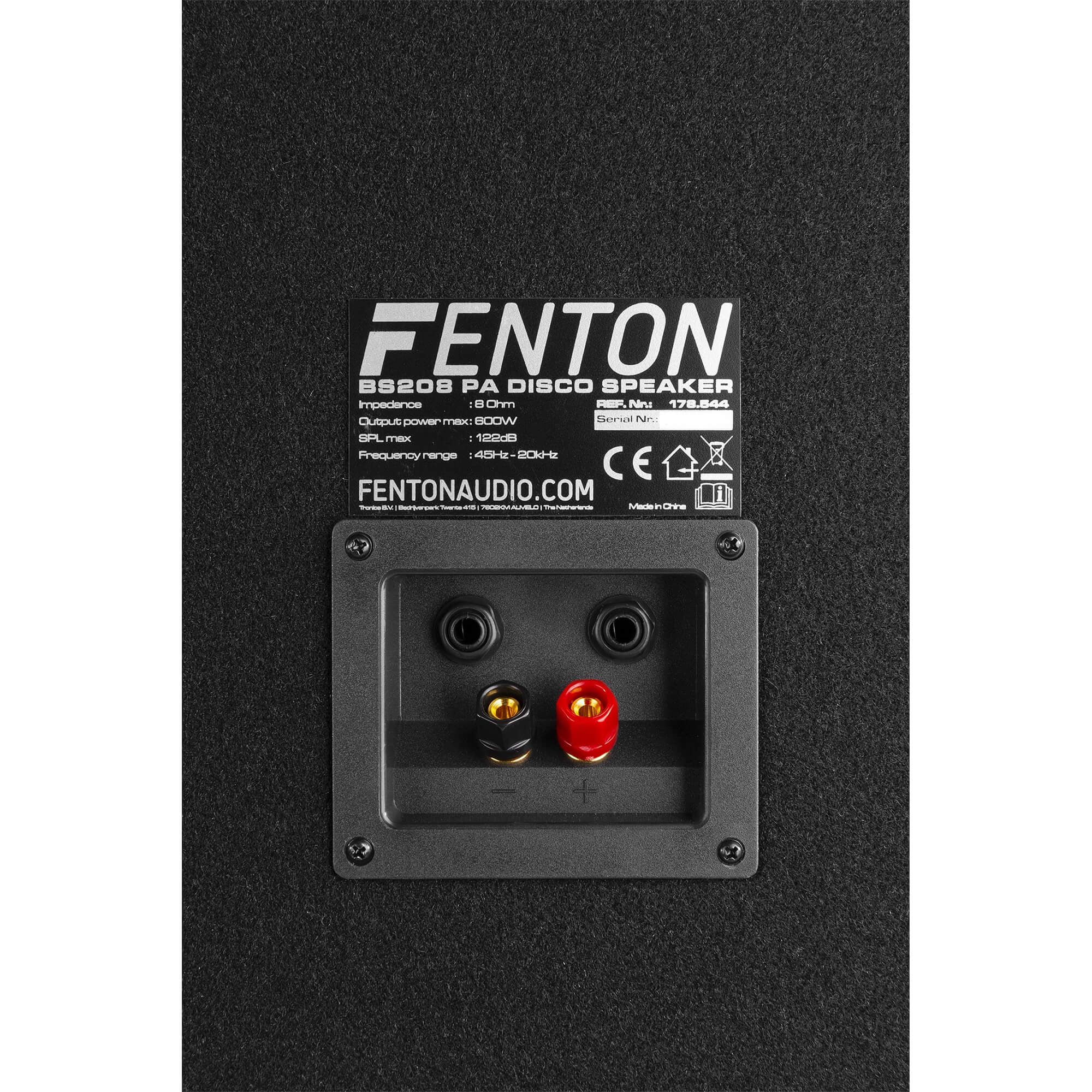 Fenton bs208 disco speaker 2x 8 met ledaposs 600w 7
