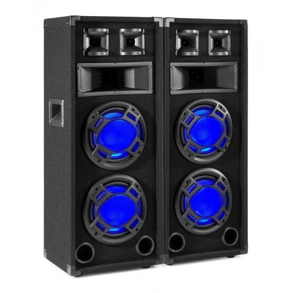 Fenton bs208 speakerset 1200w met led disco verlichting