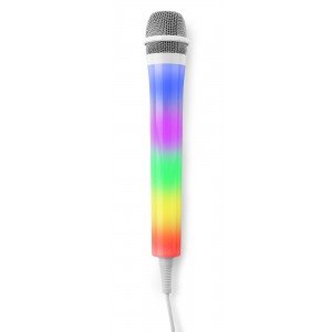Fenton KMD55W karaoke microfoon met gekleurde LED&apos;s - Wit