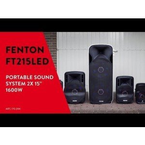 Fenton FT215LED dubbele 15 inch karaoke speaker 1600W met draadloze