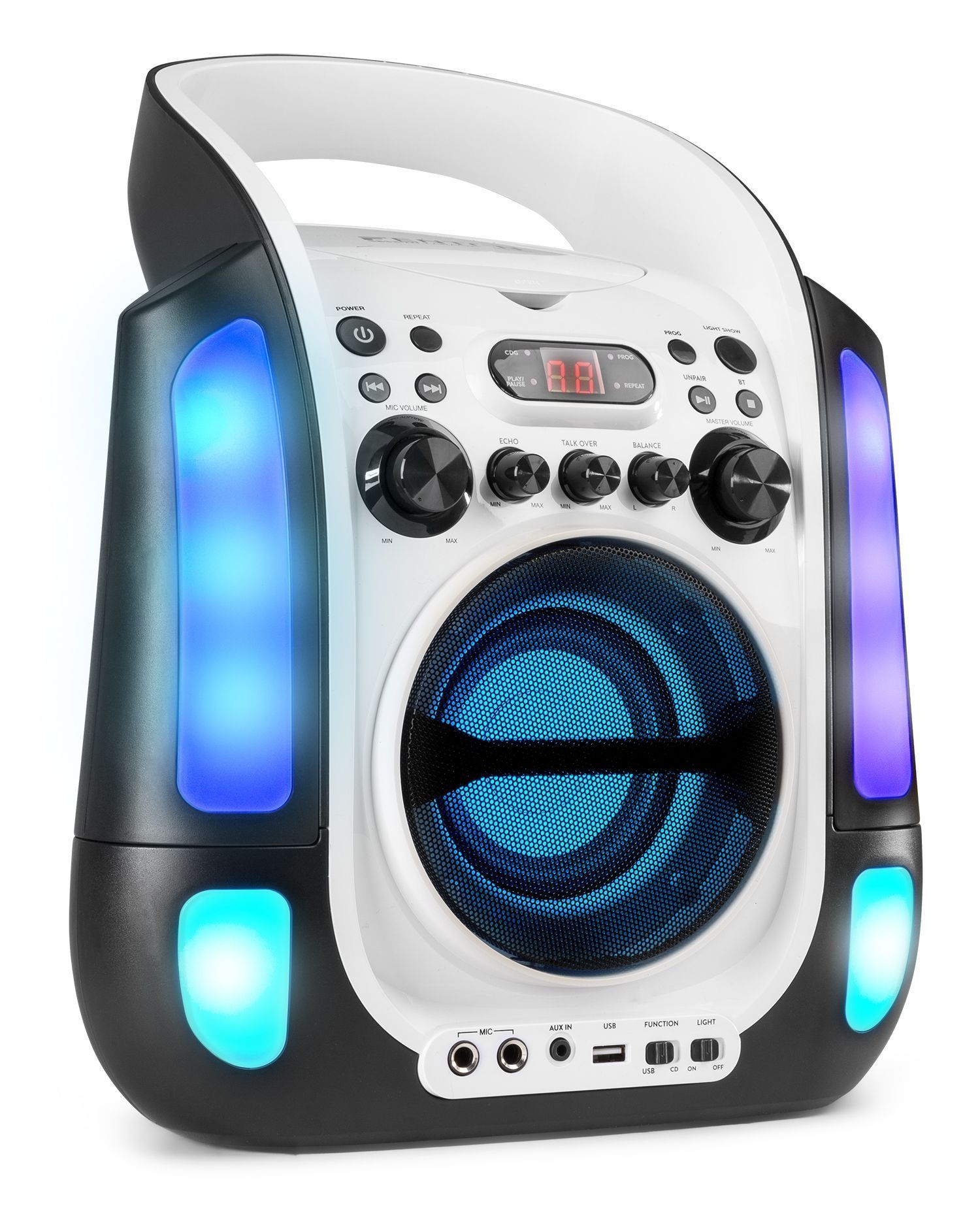Video's over Wat is Nieuwe Transparante Hoes Dual 8inch Draagbare Bluetooth Trolly Luidspreker Buiten Karaoke Huisfeest Luidspreker met Multi Kleur LED Audio