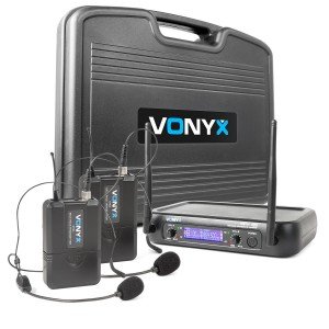 Vonyx WM73H Draadloze microfoon met dubbele headset - UHF
