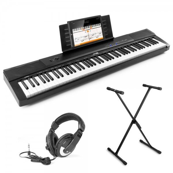 Max kb6 digitale piano met keyboardstandaard en koptelefoon 4