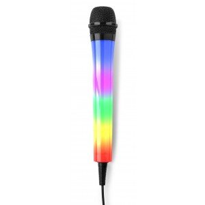 2e keus - Fenton KMD55B karaoke microfoon met gekleurde LED&apos;s - Zwart