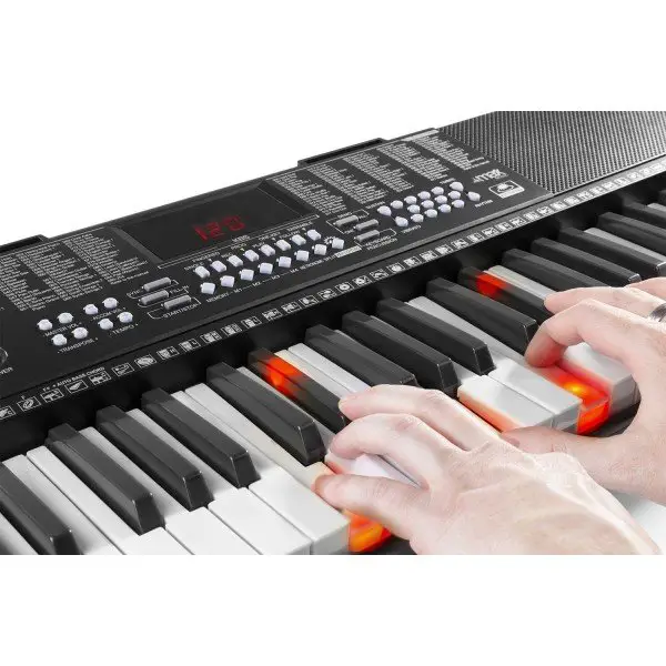 Max kb5set keyboard met 61 lichtgevende toetsen standaard bankje en 8