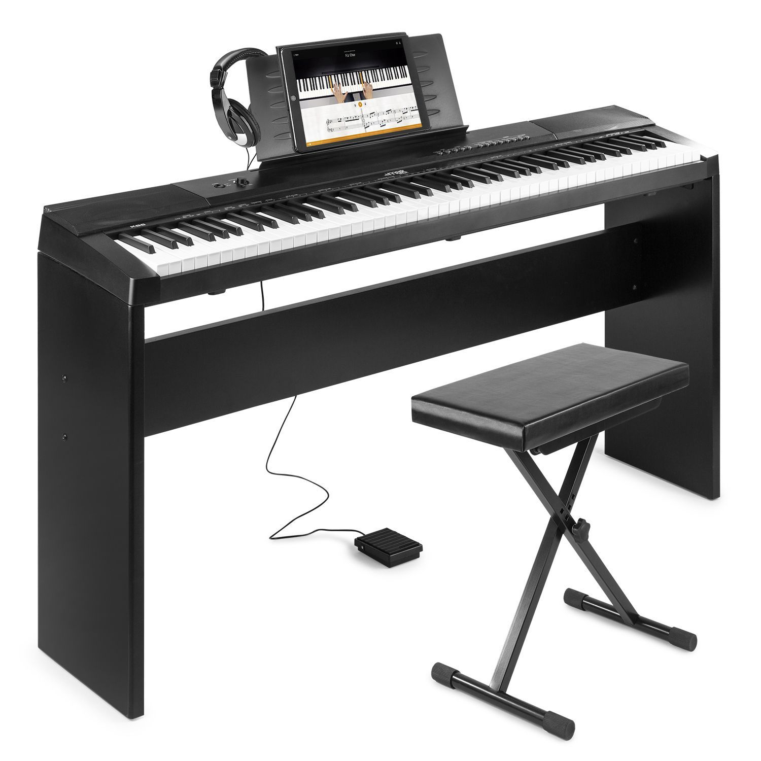 GOPLUS Clavier Électronique de 88 touches,128 timbres/rythmes/bluetooth,Piano Numérique avec