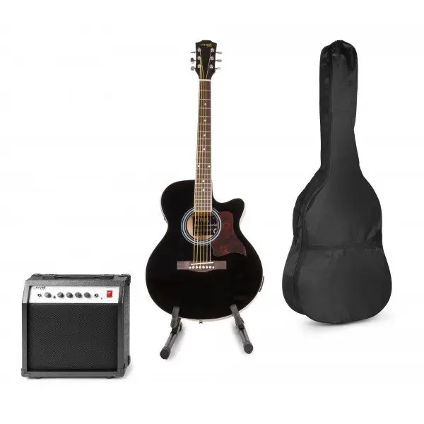 Max showkit elektrisch akoestische gitaarset met gitaarstandaard -