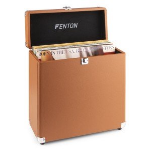 Fenton RC30 platenkoffer voor ruim 30 platen - Bruin