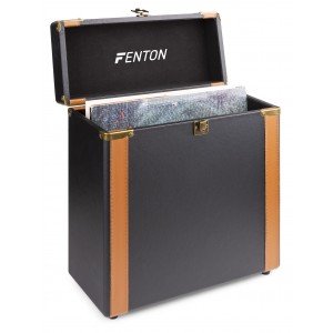 Fenton RC35 luxe platenkoffer voor ruim 30 platen - Zwart / Bruin