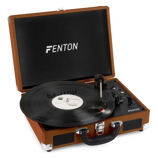 2e keus - fenton rp115f platenspeler met bluetooth en usb - bruin