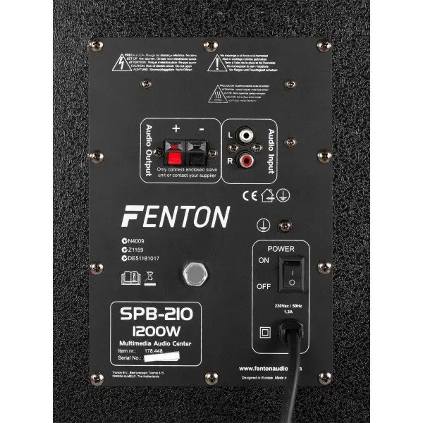 Fenton spb 210 actieve speakerset 2x 10 1200w met bluetooth 3