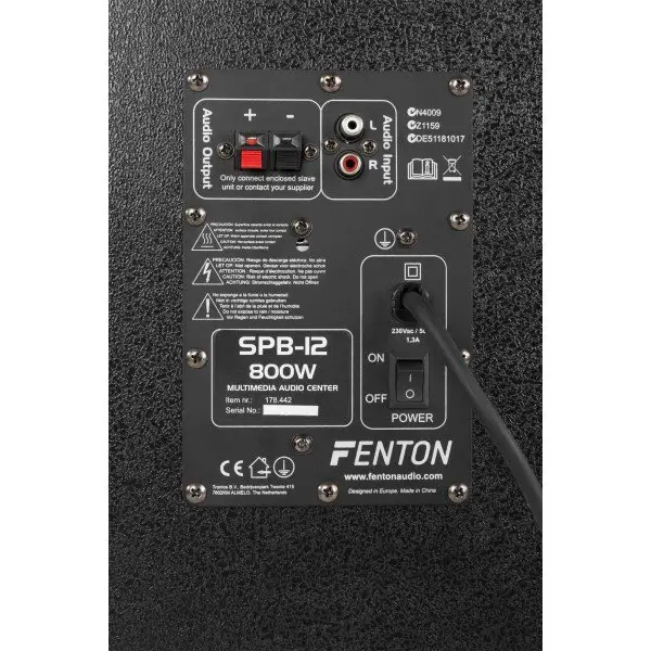 Fenton spb 12 actieve speakerset 12 800w met bluetooth 5