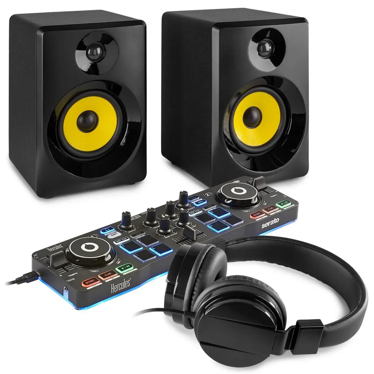 Hercules DJControl Starlight DJ set met actieve speakers - Zwart