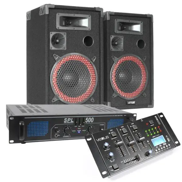 Max complete 500w bluetooth dj set met speakers