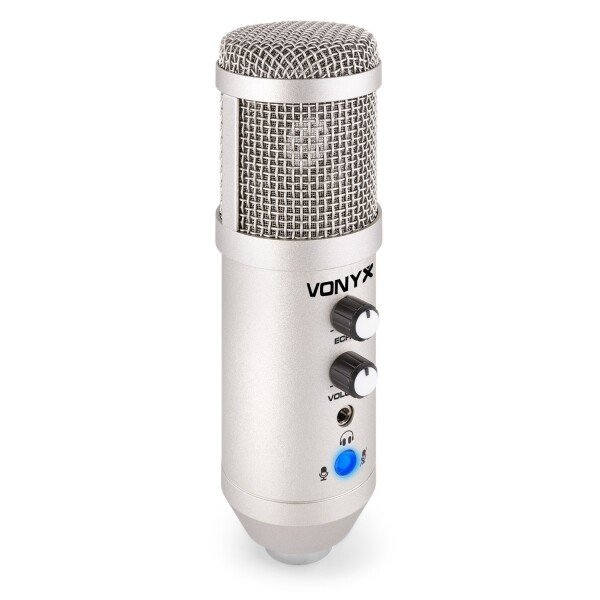 Vonyx cm320s usb studio microfoon met tafelstandaard titanium 3