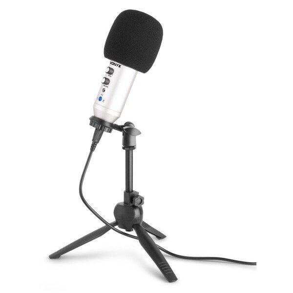 Vonyx cm320s usb studio microfoon met tafelstandaard - titanium