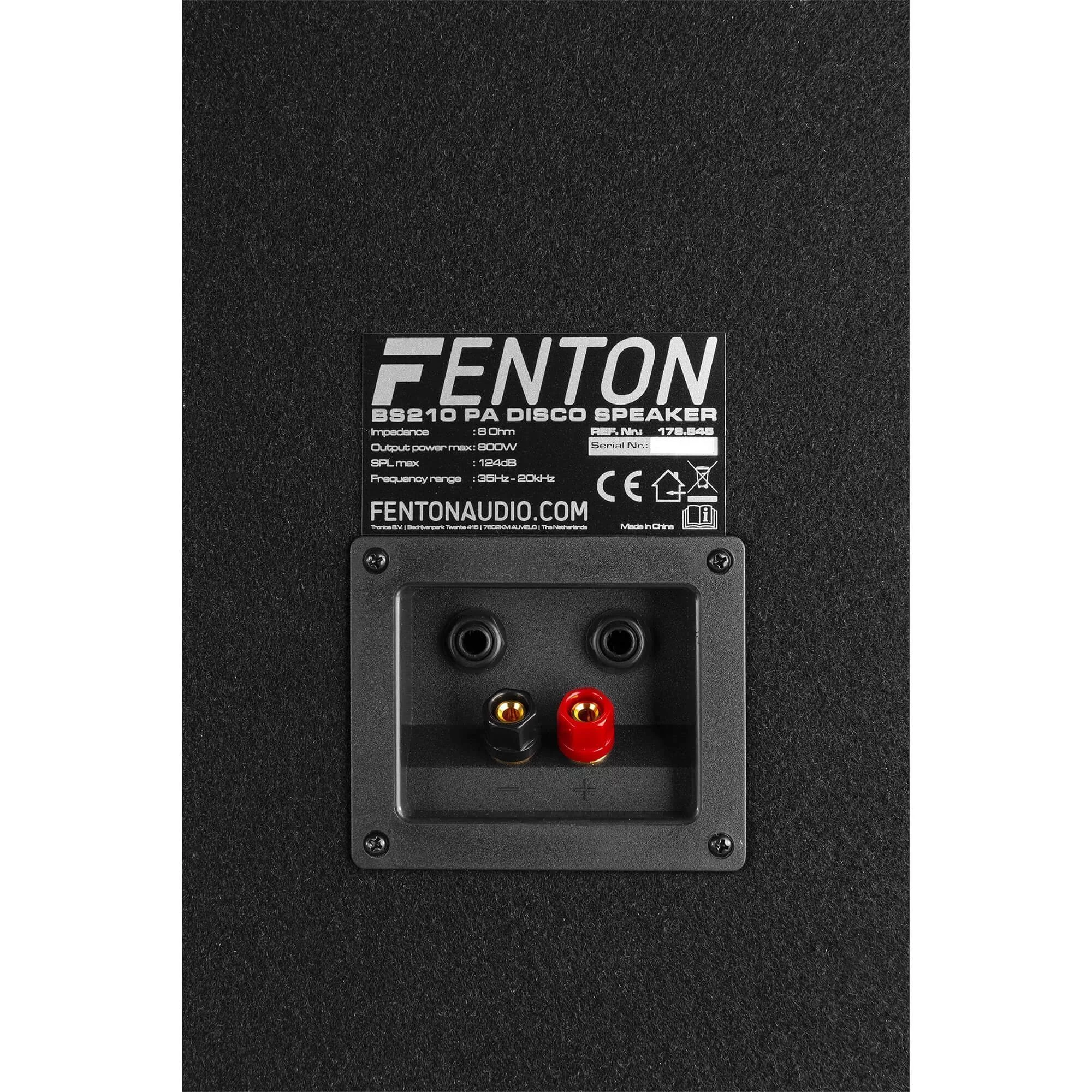 Fenton bs210 disco speaker 2x 10 met ledaposs 800w 5