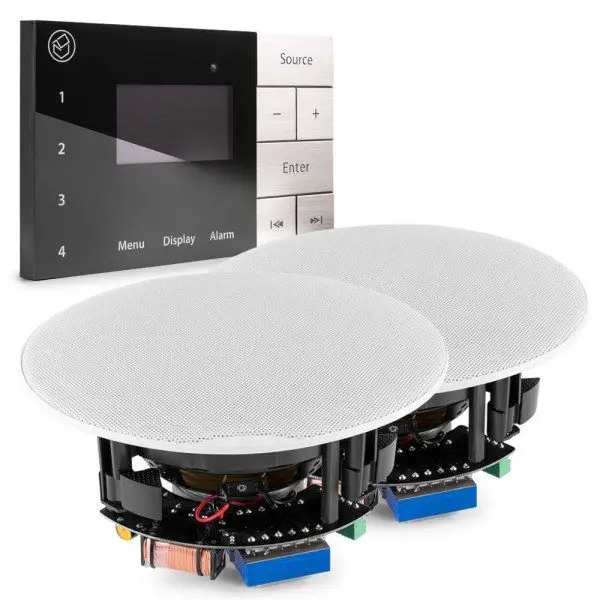 Systemline e100 inbouw stereo set met 2 plafondspeakers voor keuken
