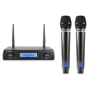 Vonyx WM62 dubbele draadloze microfoon UHF - 16 kanaals