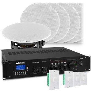 4-zone geluidsinstallatie met o.a 8x FCS5 inbouw speaker