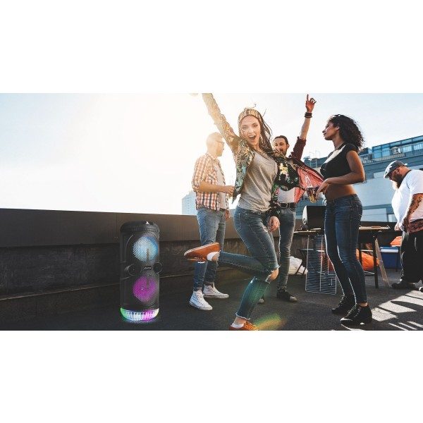 Fenton sps75 bluetooth speaker met karaoke en led discolampen 7