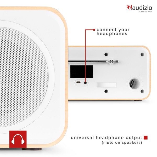 Retourdeal audizio novara stereo fm en dab radio 40w wit 6