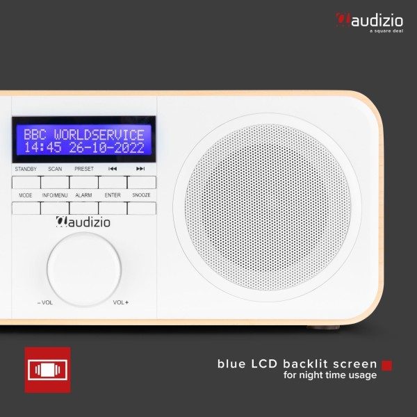 Retourdeal audizio novara stereo fm en dab radio 40w wit 7