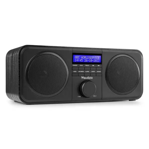 Retourdeal - audizio novara stereo fm en dab radio - 40w - zwart