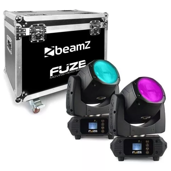 Retourdeal - beamz fuze75b moving heads (2 stuks) in flightcase