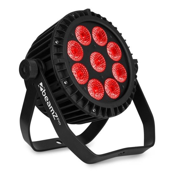 Retourdeal - beamz wbp912ip aluminium accu led par - 9x 12w