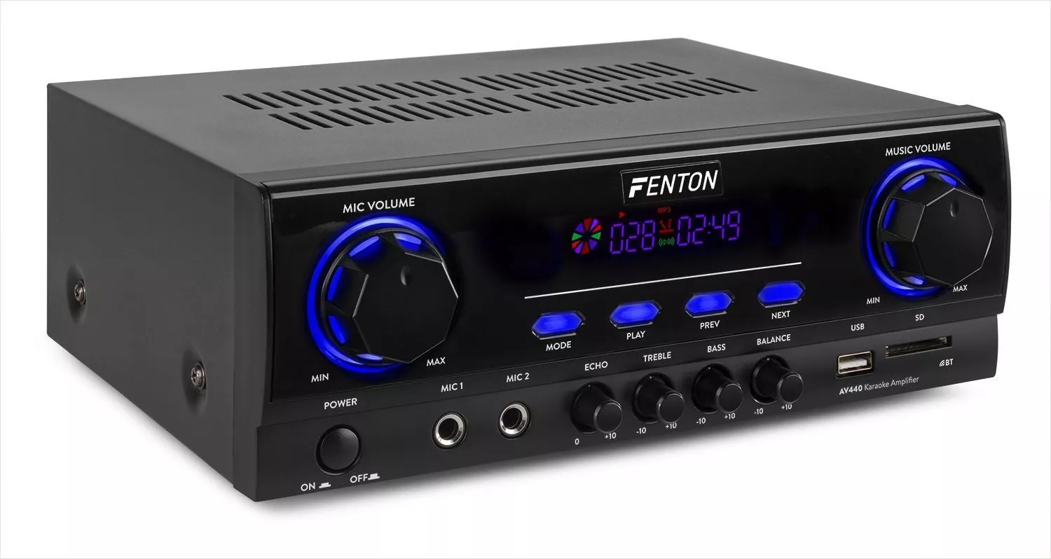 Retourdeal - Fenton AV440 digitale karaoke versterker met Bluetooth -