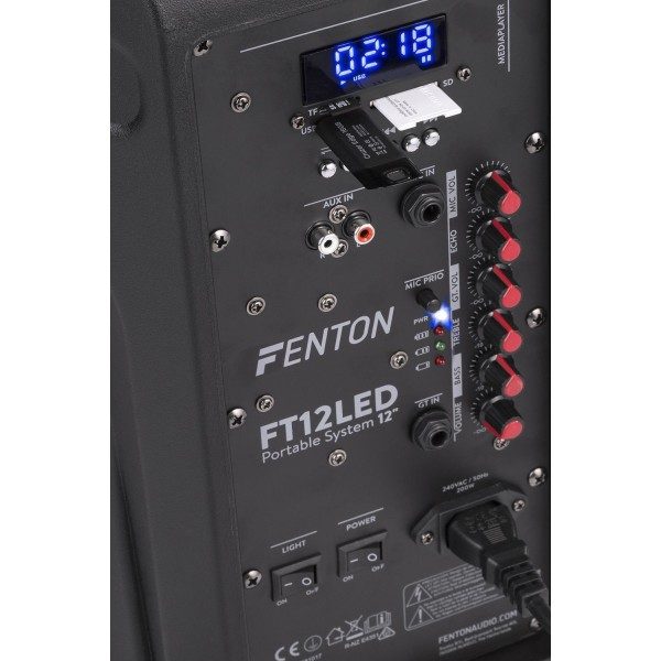 Retourdeal fenton ft12led karaoke speaker 700w 12 met led 7