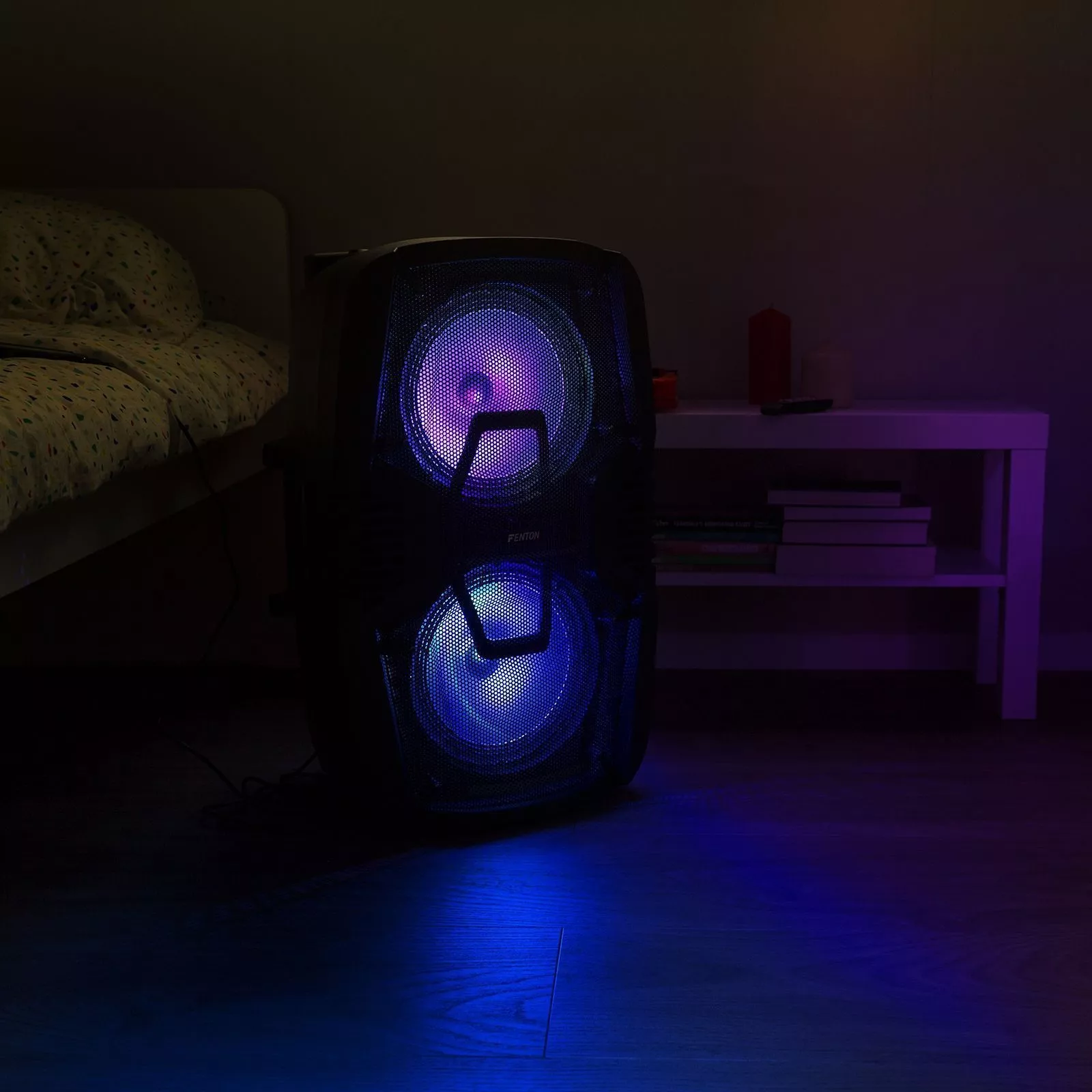 Blue bluetooth speakers