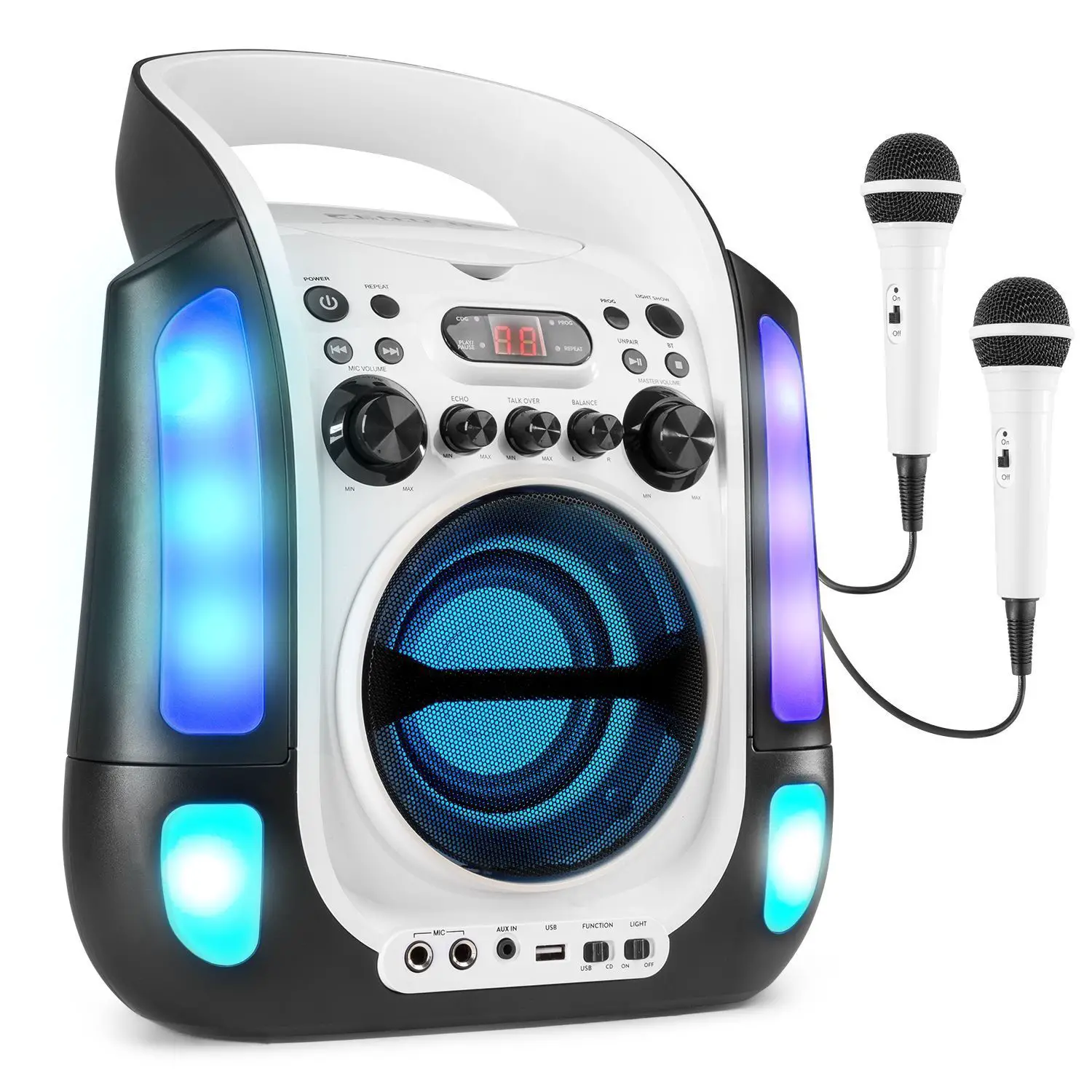 Retourdeal - Fenton SBS30W draagbare karaoke set met Bluetooth