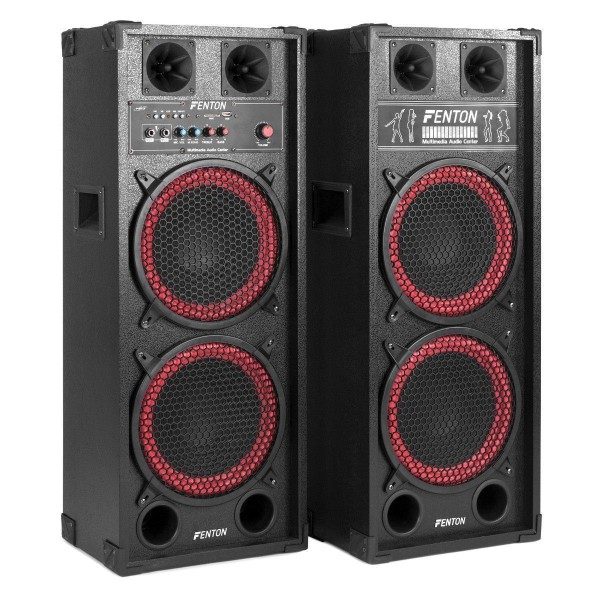 Retourdeal - fenton spb-210 actieve speakerset 2x 10" 1200w met